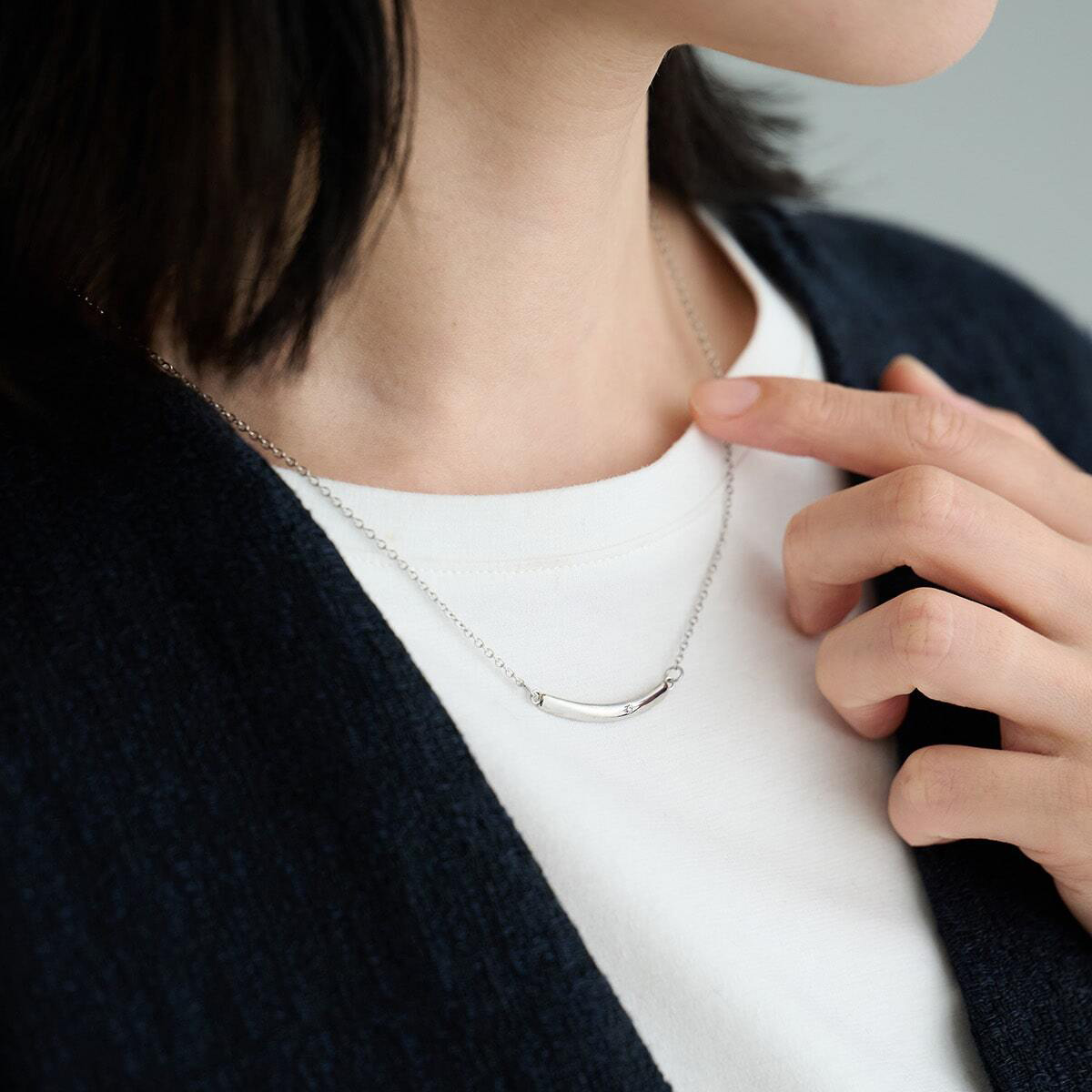 アクセサリー Bar Necklace les desseins de DIEU 557 Vertical Bar Necklace K18YG/レデッサン